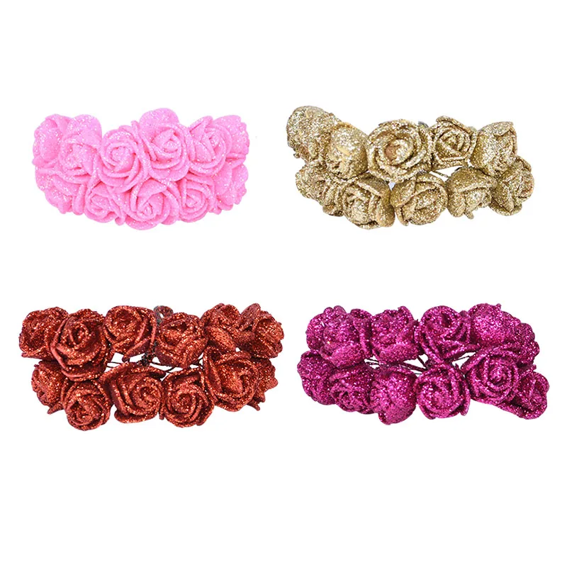 باقة ورد من الفوم الصناعي اللامع ، قصاصات زهور مزيفة ، إكليل زهور تصنعه بنفسك ، زينة زهور للزفاف ، هدايا ، 2 زهرة ، 72 * *