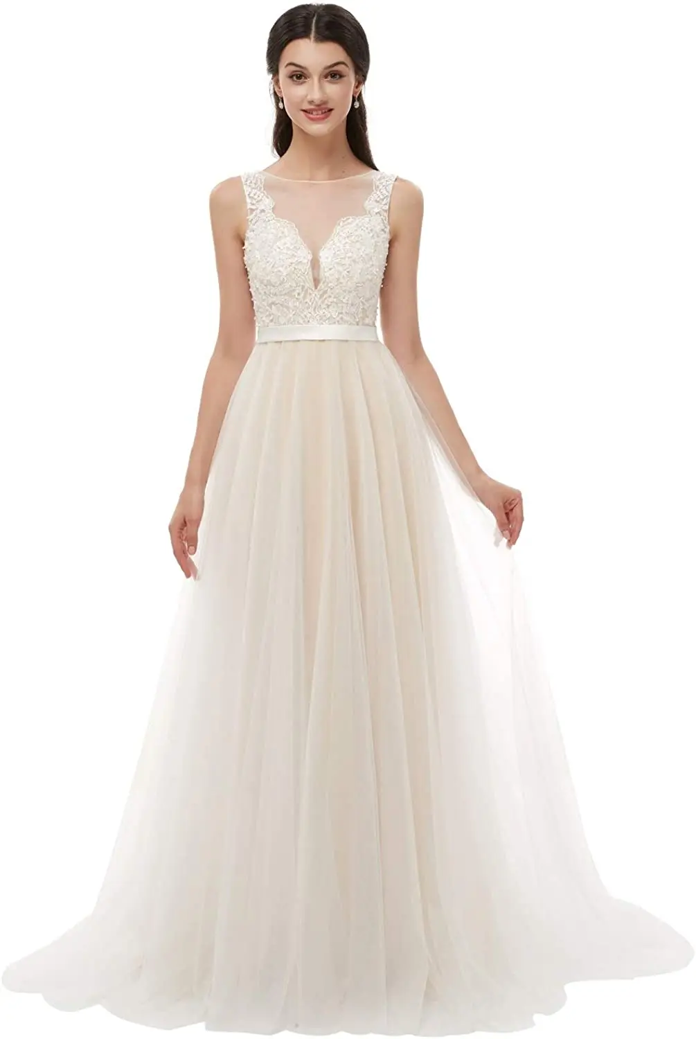 

Wedding Dress for Bride Tulle A-Line Bridal Gown Women's Formal Dress