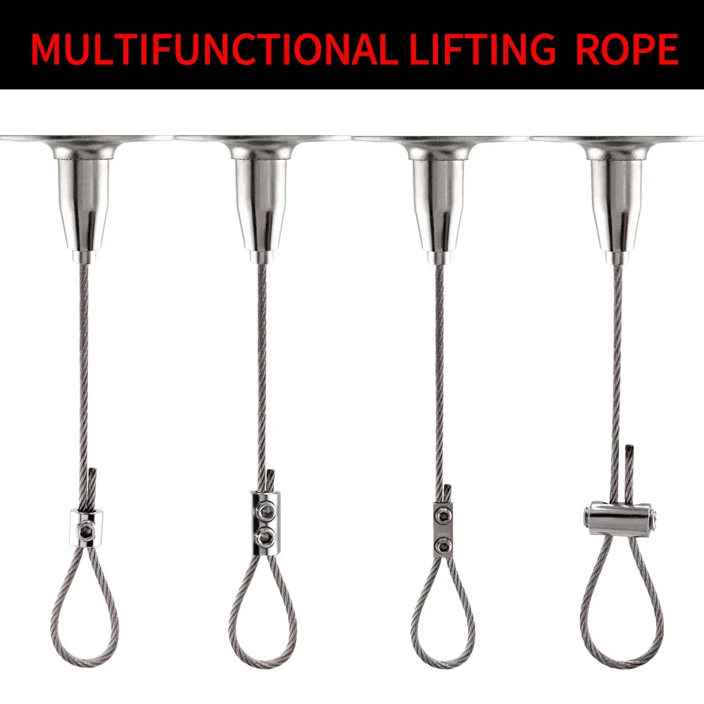 Kit de Suspensão de Picture Hanger Cabo de Cabo de Cabo Carga 30kg Pcs Aço Inoxidável Ajustável
