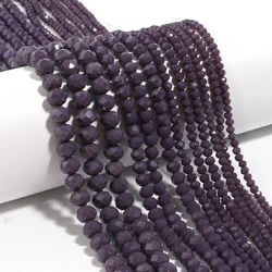Sparkling Crystal Faceted Rondelle Beads for DIY Crafts and Handmade Accessories (Purple 1)