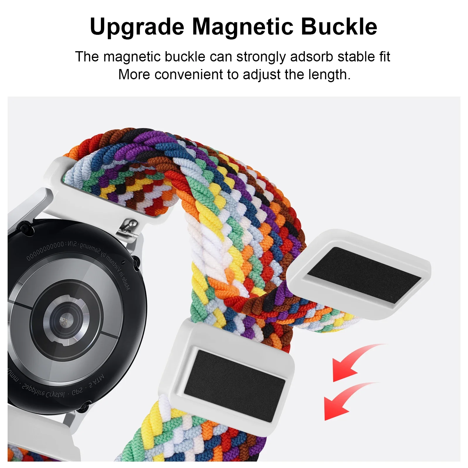 Braided Magnetic Bracelet Watchband, 22mm Strap