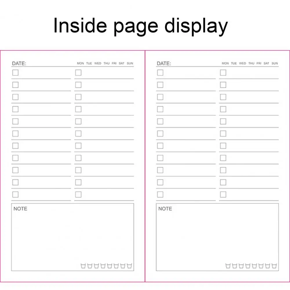 To-do List Planner Time Management A5 Planner with Hardcover Elastic Band Ribbon Bookmark for Students No Bleed Thick Paper