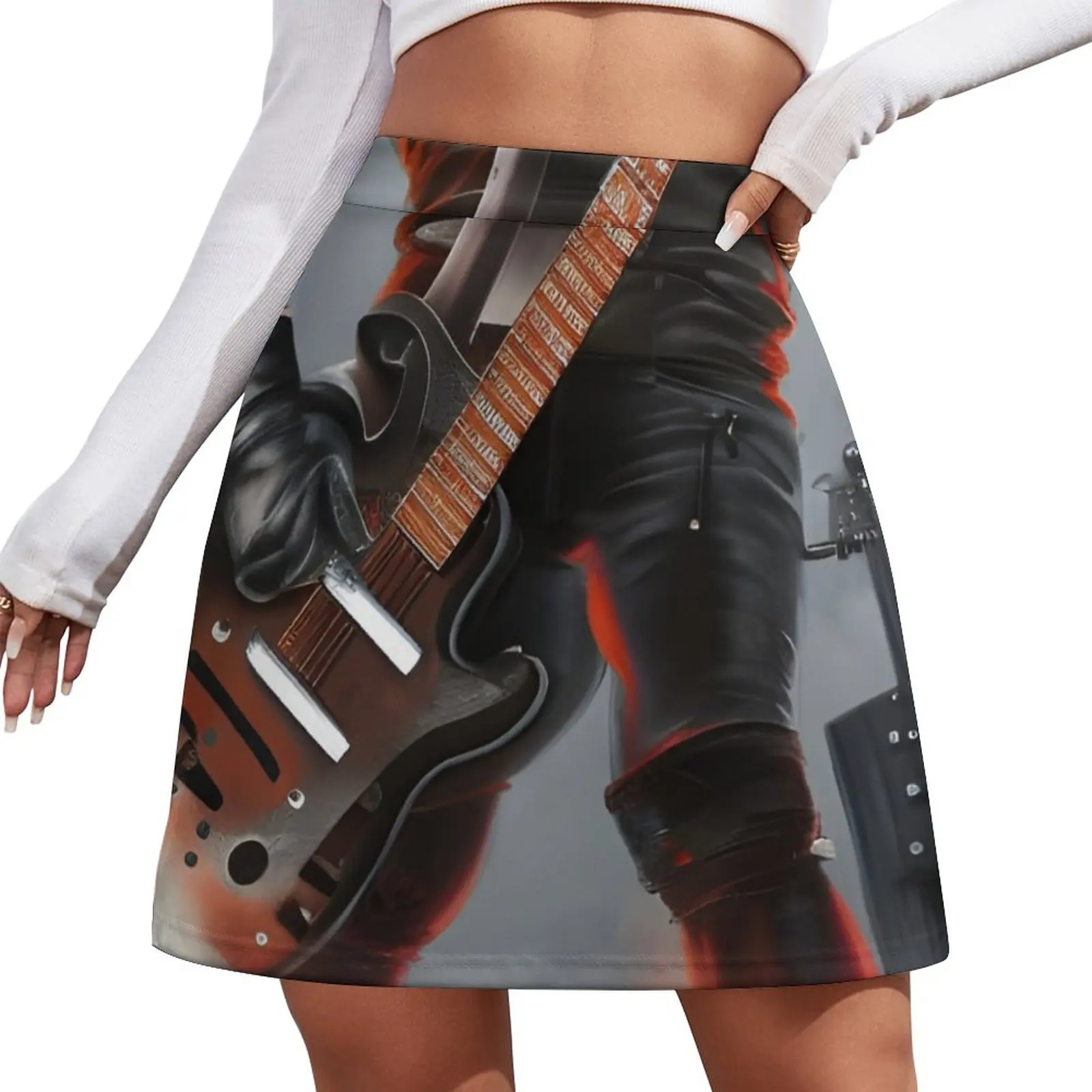 Metal Guitarist Mini Skirt korean style clothes Woman skirts clothes for woman