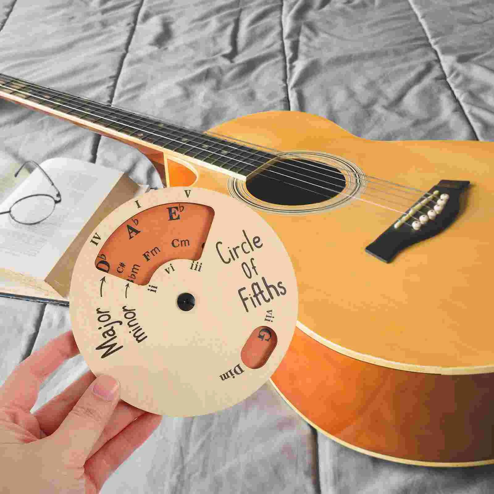 Wooden Melody Tool Circle Fifths Musician Chord Wheel Musical Educational Tool Instruments Musical Learning Tool Notes