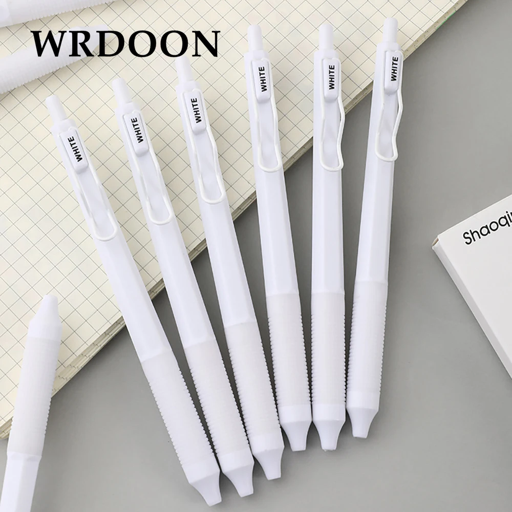 

6pcs Retractable Gel Pens Set Black Ink 0.5mm Ballpoint Writing Office Business Signature School Supplies Stationery