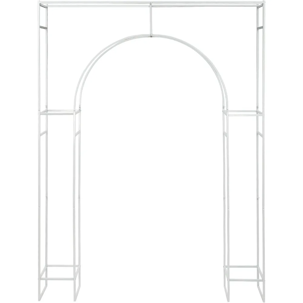 Wedding Arch Backdrop Stand White Square & Arch Wedding Arches for Ceremony Square Metal Balloon Stand Garden Arbor