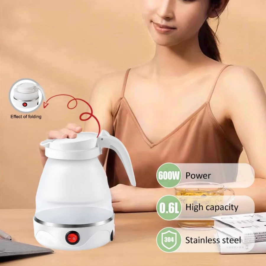 Foldable And Portable Teapot Water Heater 600ML Household Travel Electric Water Kettle 220V Kitchen Appliances Water Boiling Pot 1
