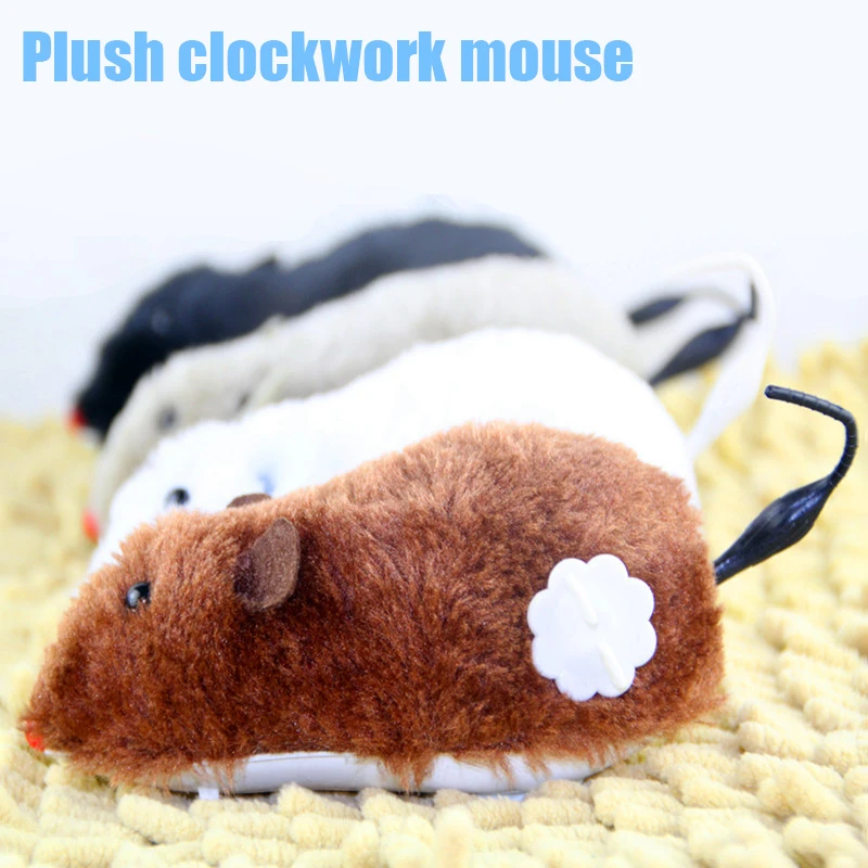 

Mechanical Motion Rat Pet Accessories Hot Creative Funny Clockwork Spring Power Plush Mouse Toy Multi Color Cat Dog Playing Prop