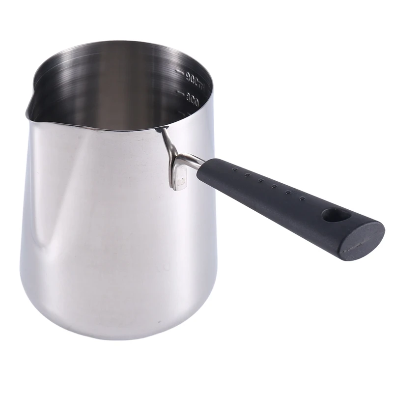 

1000Ml Butter Warmer Stainless Steel Milk Warmer Pot With Handle Butter Pan Turkish Coffee Pot Chocolate Melting Pot
