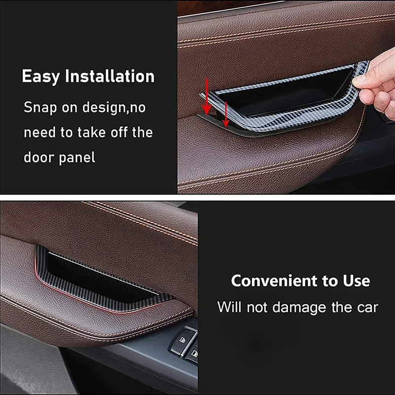 자동차 내부 도어 핸들 커버 ABS 도어 핸들 내부 그립 액세서리 도어 풀 교체용 BMW X3 X4 F25 F26 2010-2017