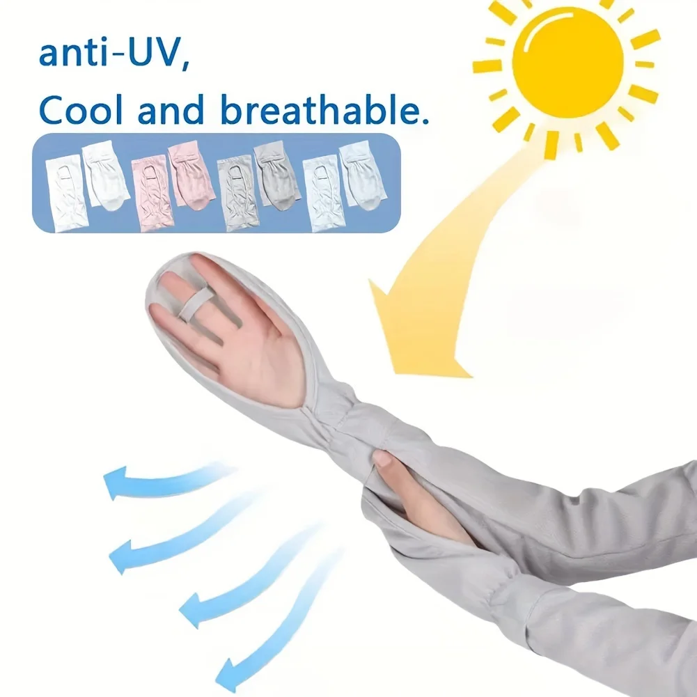 1 Double Loose Ice Silk Ice Sleeve Gloves Breathable Arm Protectors UV-proof Outdoor Sleeves for Driving Sunscreen Sleeves
