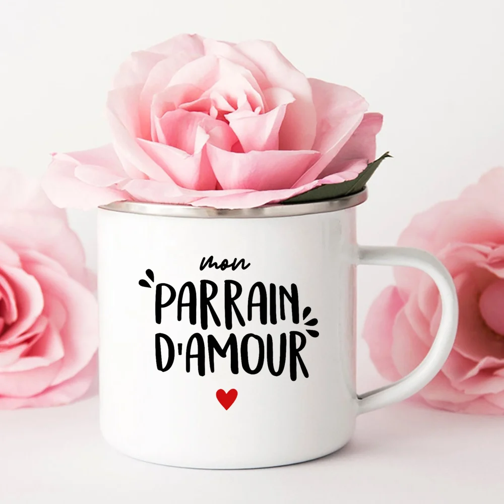 French Print Would You Be My Godmother & Godfather Enamel Mug Drink Coffee  Cup Ask Marraine Parrain Request Retro Mugs Best Gift - AliExpress