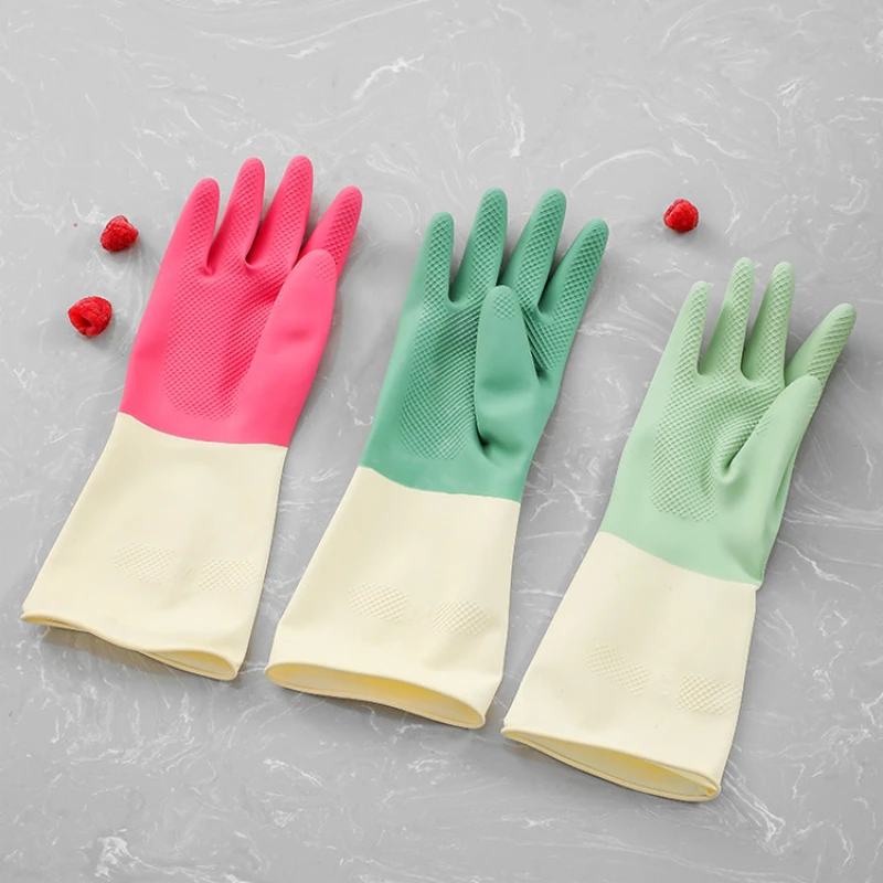 Dishwashing Cleaning Gloves Rubber Glove Household Scrubber Kitchen