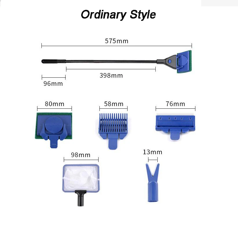 Aquarium Cleaning Tools 5 in 1  Aquarium Tank Clean Set Fish Net Gravel Rake Algae Scraper Fork Sponge Brush Glass Cleaner