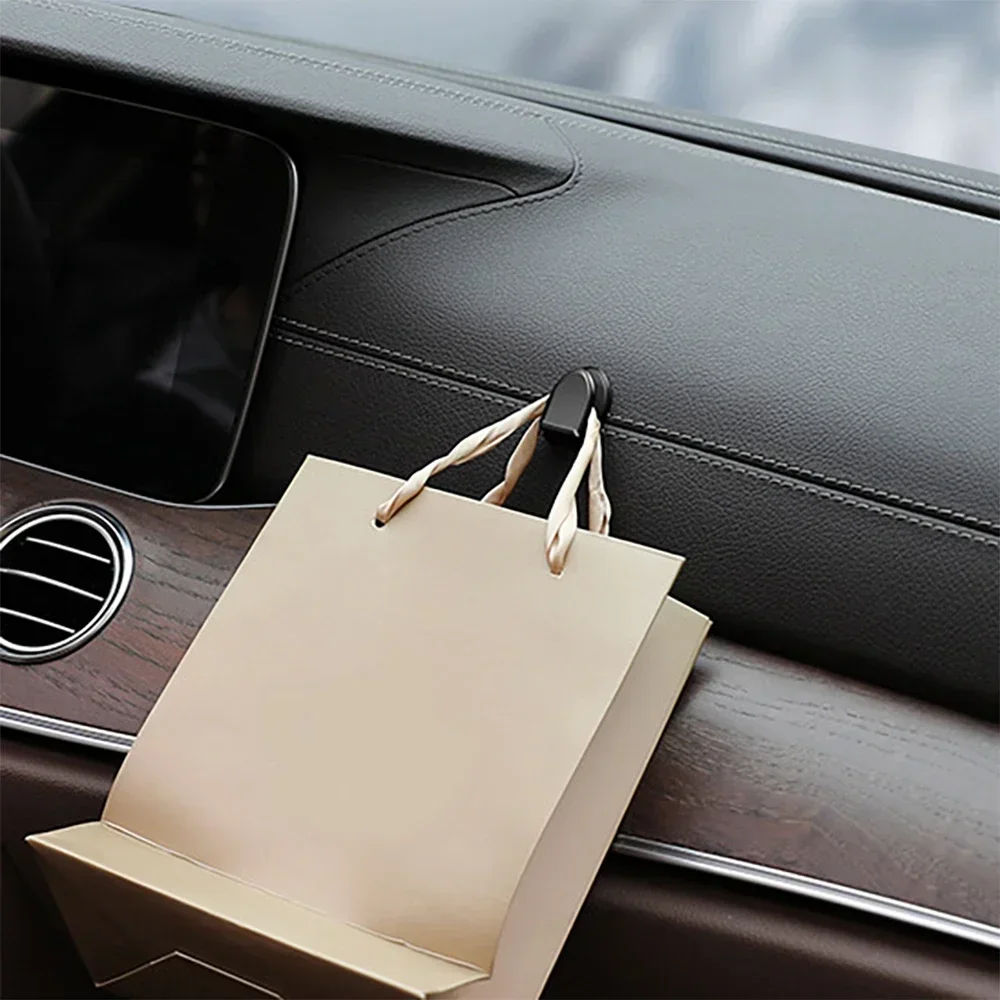 Black Plastic Self Adhesive Car Hooks for USB Cable Storage