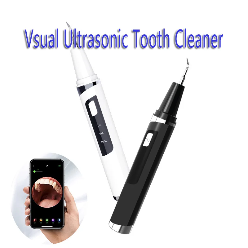 Electic Visual Dental Ultrasonic Scaler Portable Tooth Clearner Teeth Stains Plaque Cleaner Tooth Calculus Remover 5 in 1 electric sound wave dental scaler tooth stain plaque calculus remover teeth whitening tooth cleaning scalers tools