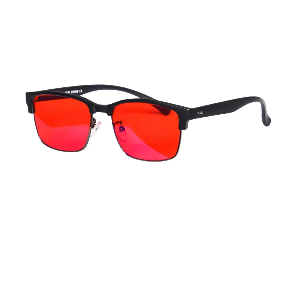 Shinu Blaulicht Brille für besseren Schlaf rote Linse Brille Anti blau grün hellrot Brille Brille für Männer guten Schlaf Brillen – Detail 15