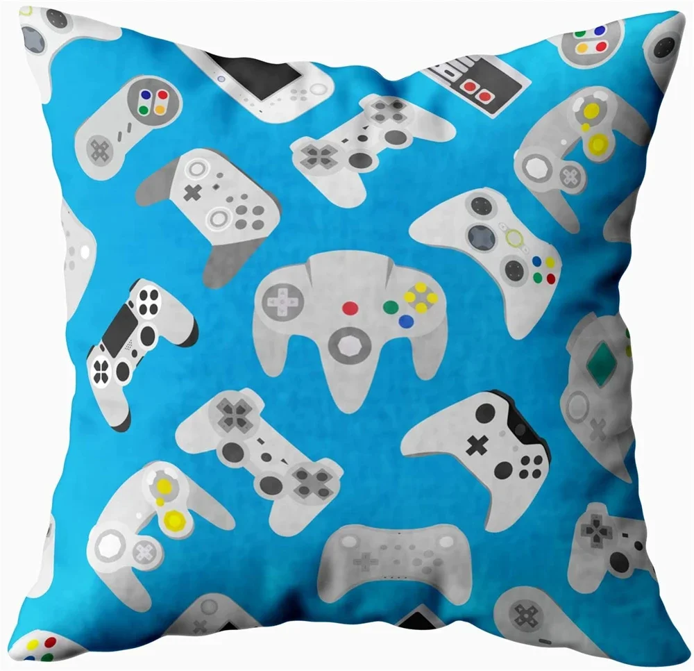 Video Game Party Cushion Cover Colorful Keyboard Pillow Case For Gamer Player Home E-sports Hotel Decor Throw Pillowcase 45X45CM