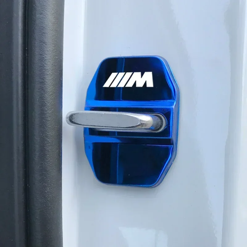 문짝 잠금 장식 보호 커버 엠블럼 케이스, BMW M 파워 퍼포먼스 M3 M5 X1 X3 X5 X6 E46 E39 E36 E60 E90, 4 개