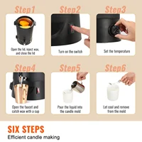 SucceBuy 6.5L 10L Wax Melter for Candle Making Large Electric Wax Melting Pot Easy Pour Spout 9-Level Temperature Control 6