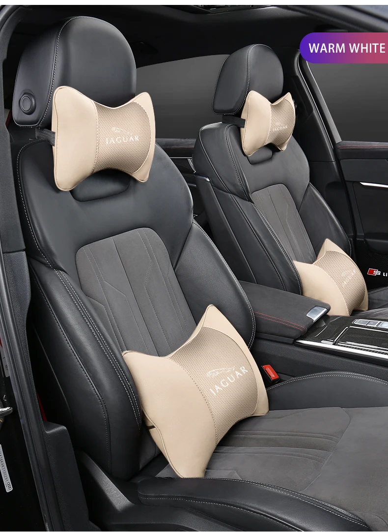 1Pcs Auto Sitz Kopf Unterstützung Kissen Innen Zubehör Für Jaguar X S F XF XE XJ XK XEL XFL XJL XJ6 XJS XKR XFR F-Typ F-Tempo – Detail 12