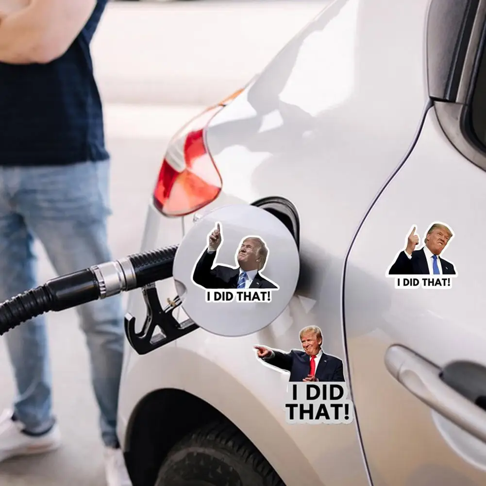 100Pcs 5*3.8cm Trump I Did That Stickers Decorative Gas Stations Cars Windows Trucks Bumpers Self-Adhesive Decals Home Decor
