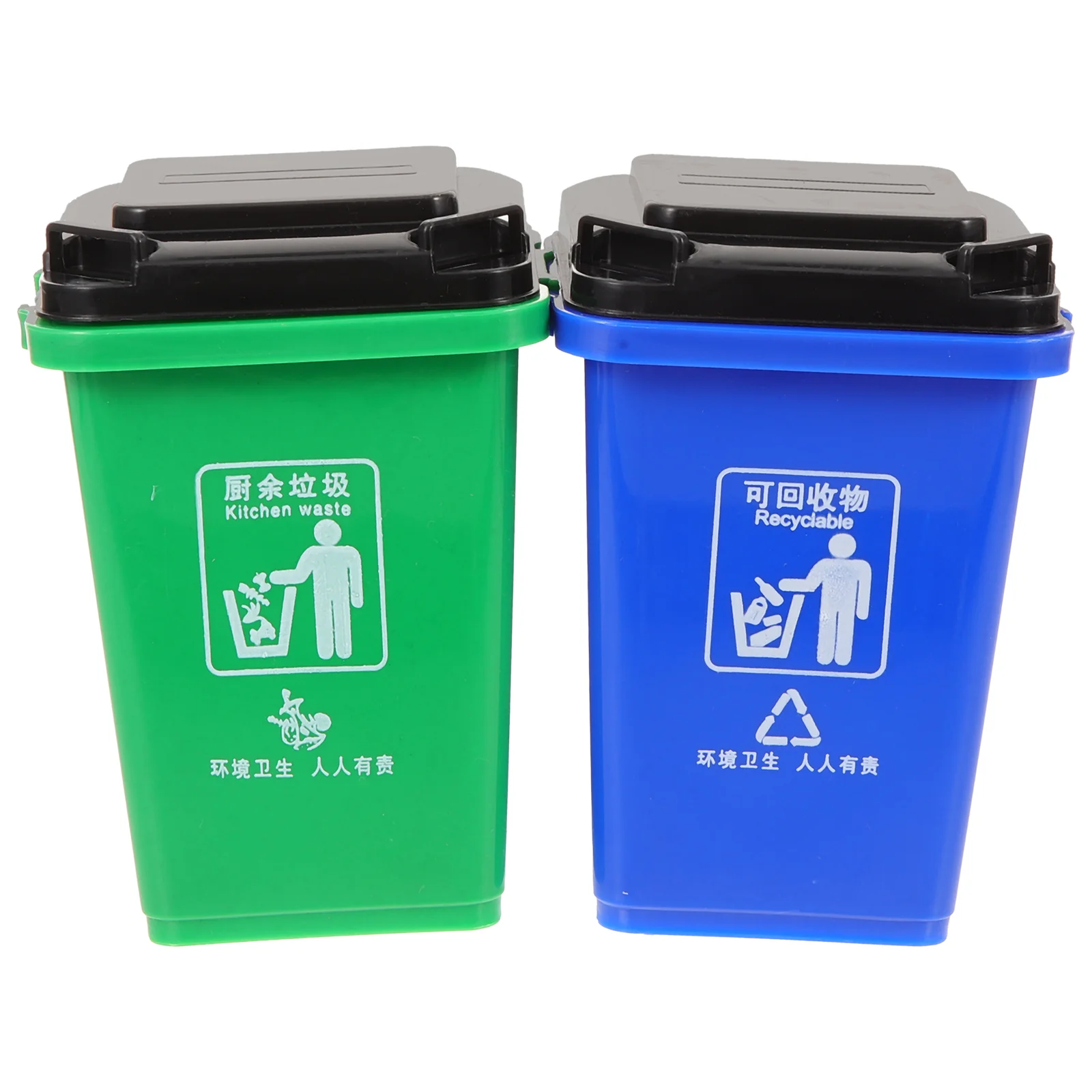 

Zerodeko Shelving Brackets 2Pcs Mini Curbside Garbage Trash Bin Pen Holder Tiny Recycle Can Pencil Cup Trash Bin Makeup Brush