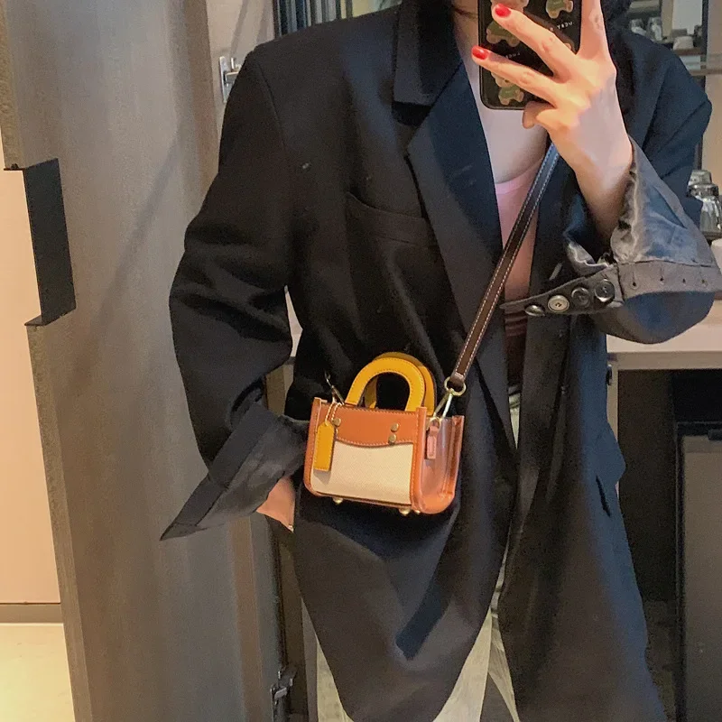 High Sense Niche Crossbody Women's 2024 New Fashion All-Match Stone Pattern Handbag Mini Square Bag