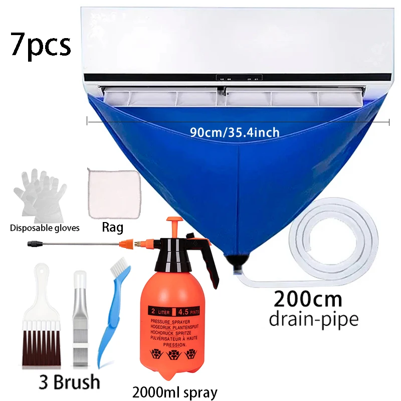 Copertura Pulizia Condizionatore Split - Borsa Lavaggio Antipolvere Con Tubo Di Scarico - Foto 12