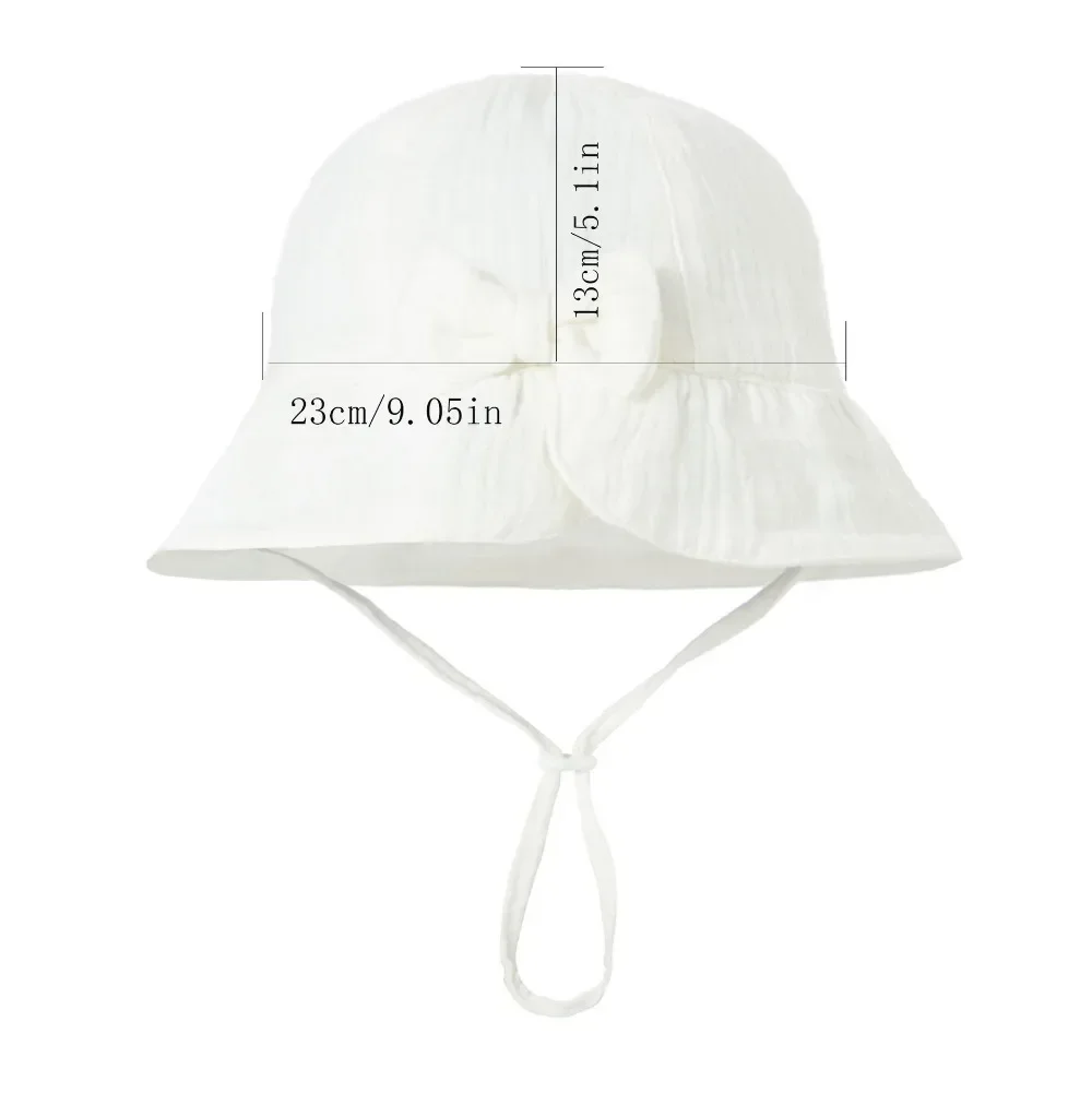 New Baby Cotton Bowknot Bucket Hat Children Sunscreen Outdoor Caps Boy Girl Print Panama Hat Unisex Beach Fishing Hat For 3-12M 6