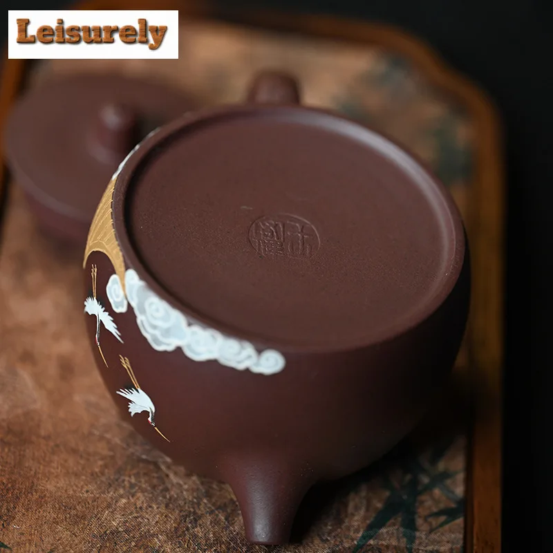 230ml Creative Yixing Purple Clay Teapots Handmade Well Fence Pot Raw Ore Purple Mud Tea Maker Kettle With Filter Zisha Tea Set