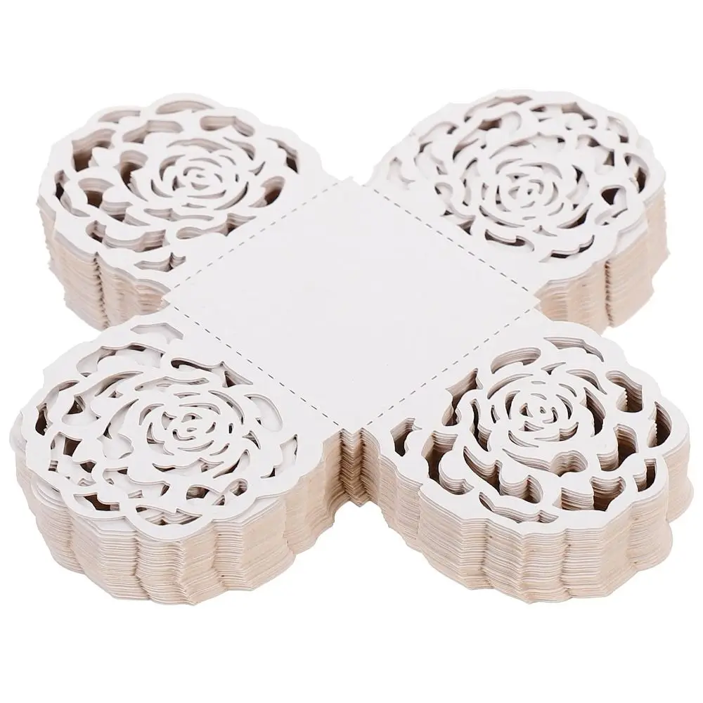 50pcs Paper Chocolate Packing Separating Trays Paper Holder Hollow-Out Chocolate Muffin Wrappers Wedding Party Dessert Decor