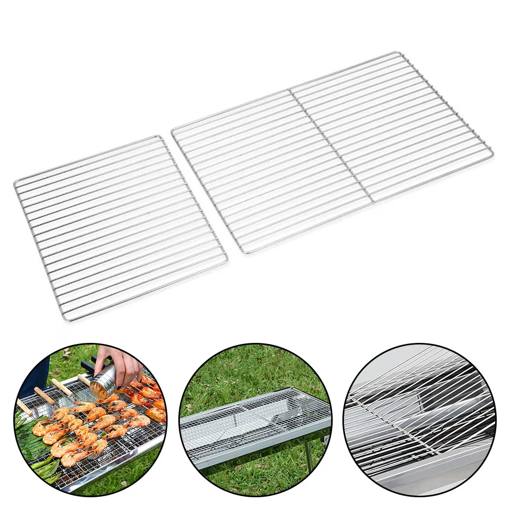 

1pc BBQ Grate Mesh Net Barbecue Grill Grate Grid Stainless Steel Fire Cooking Outdoor Travel Picnic BBQ Pot Firewood Rack