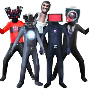 Костюм для косплея Skibidi унитаз, костюм с колонками для мужчин, ТВ, мужчин, костюмы с камкордером-пауком, комбинезон, маска на Хэллоуин для женщин и мужчин