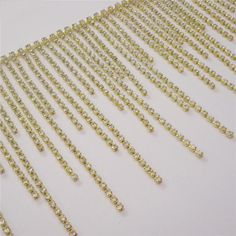 Chaîne à Strass Et Glands - Longueur 91 Cm, Glands De 3.8 Et 5.5 Cm - Pour Décoration Vêtements, Accessoires, Mariage, DIY