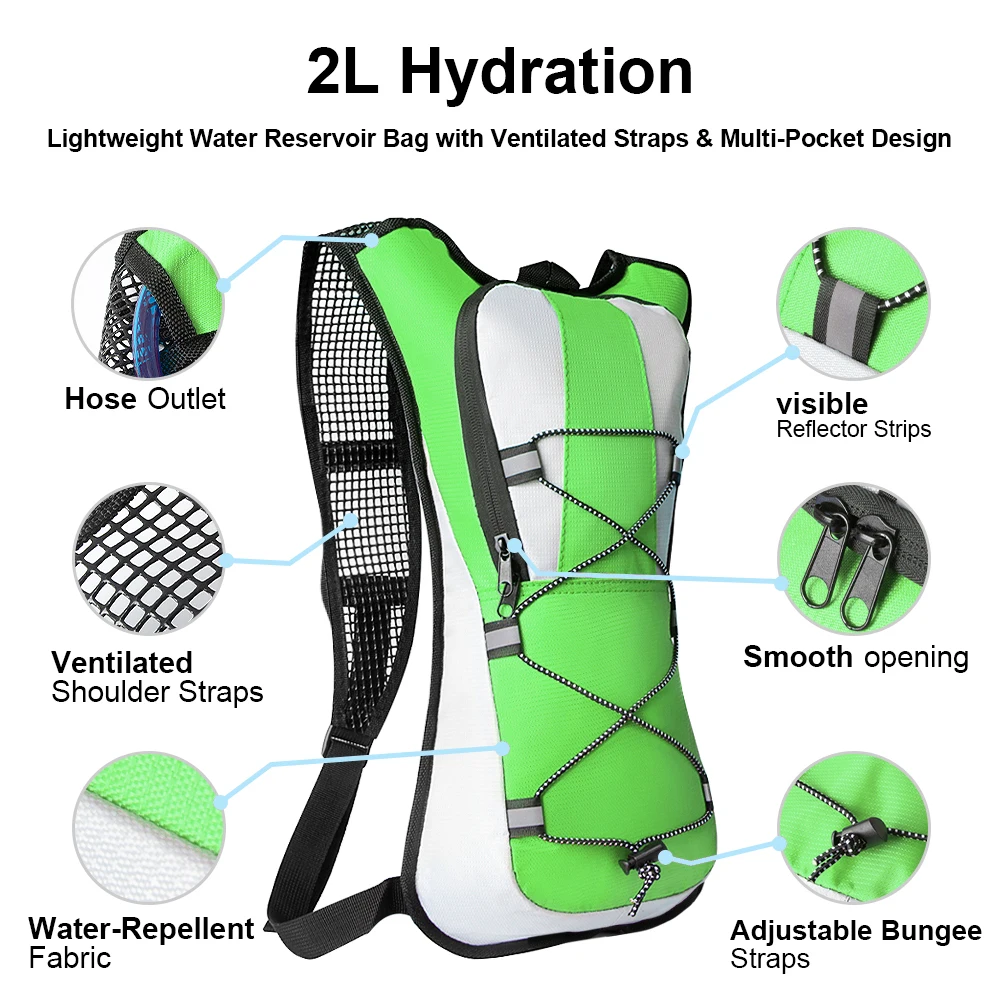 Hydration Backpack Hydration Pack with 2L Water Bladder, Lightweight Insulation Water Backpack for CyclingHiking,RunningClimbing