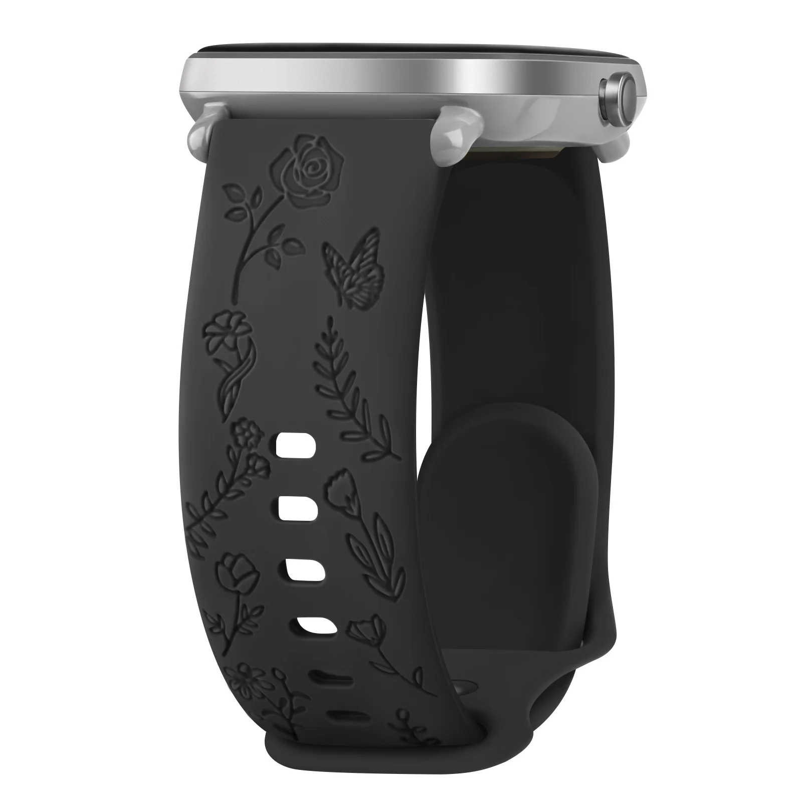 Floral Engraved 20mm Watch Strap