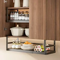 Stainless Steel Shelves Adjustable Spice Stand Storage Room Kitchen Metal Expansion Cabinet Kitchen Hanging Seasoning Rack 2