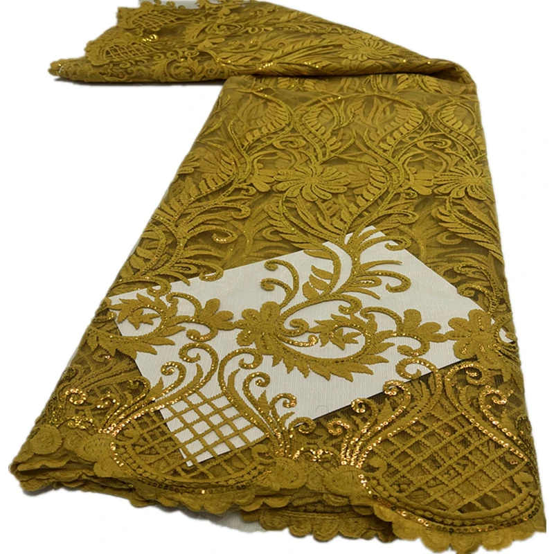 

Familiar French Lace Fabric 2022 High Quality Lace Sequins Latest African Embroidery Tulle Lace Fabric Nigerian Lace YY3755