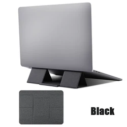 Foldable Magnetic Laptop & Tablet Stand - Lightweight, Slim, Adjustable Cooling Bracket (Black)