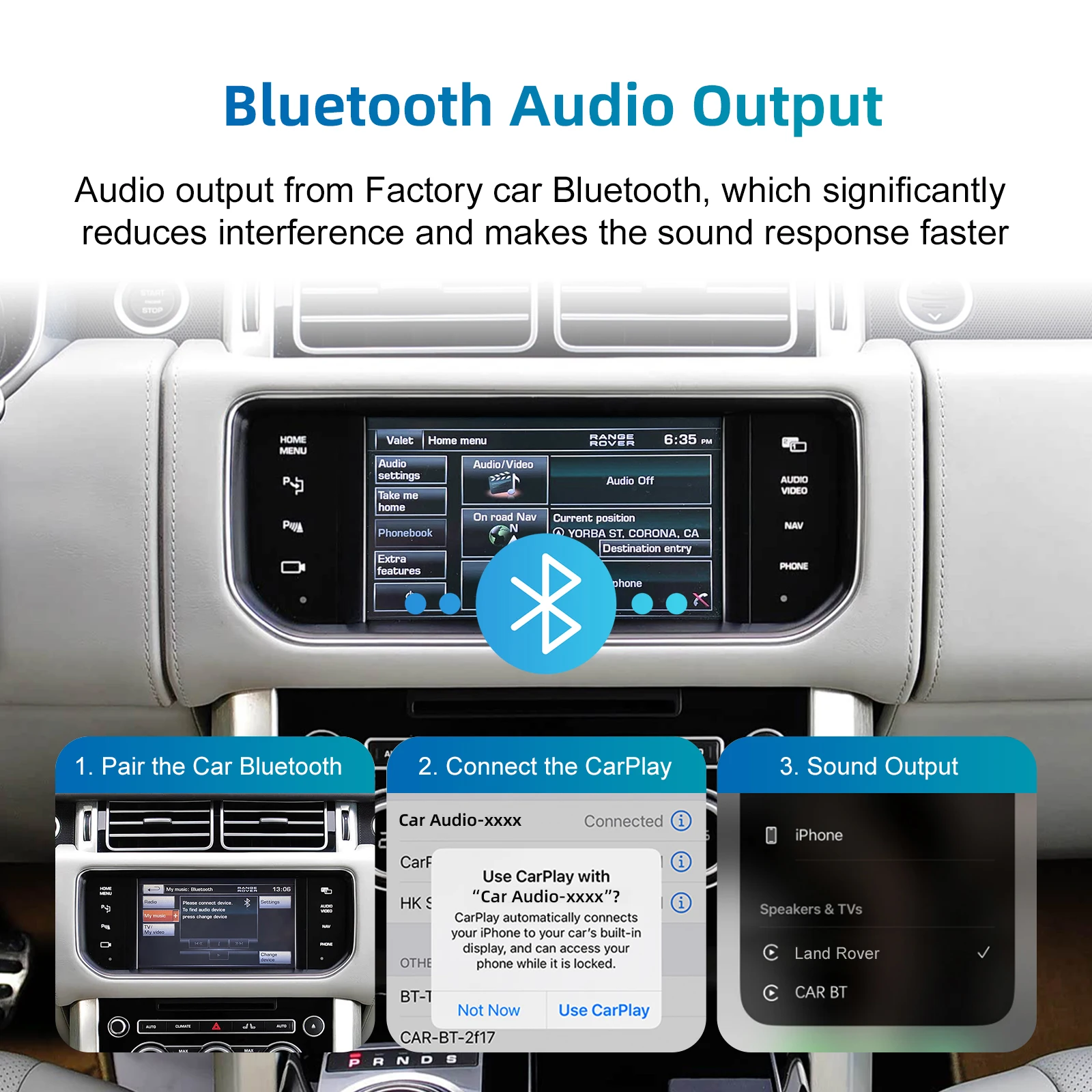 EZoneTronics Adattatore CarPlay Wireless E Android Auto Per Land Rover E Jaguar 2016-2019 – Plug & Play Con SWC, GPS E Siri