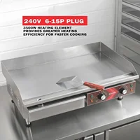 Electric Griddle 29 Inch Large Countertop Griddle Non-Stick Flat Top Grill Stainless Steel Teppanyaki Griddle with Adjustable Te 2