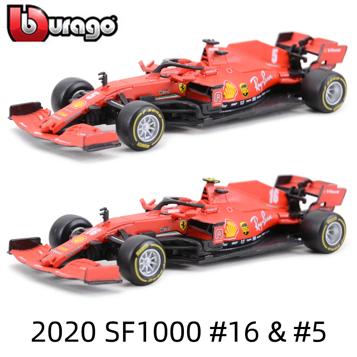 Гоночный Автомобиль Bburago Ferrari 2020 SF1000 #16 #5 SF90 SF71H SF16H #7 F1, модель автомобиля из сплава под давлением
