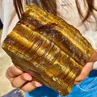 1pcNatural Tiger Eye Raw Stone Rough Quartz Crystal Reiki Healing Rock Mineral Specimen 1