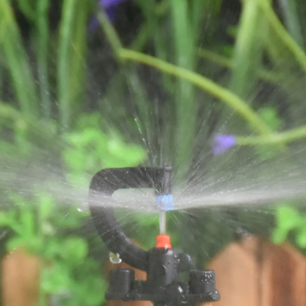 180 360 도 굴절 마이크로 급수 스프링클러 분무기, 말뚝 회전 굴절 정원 관개 깍지, 4/7mm 호스, 50cm