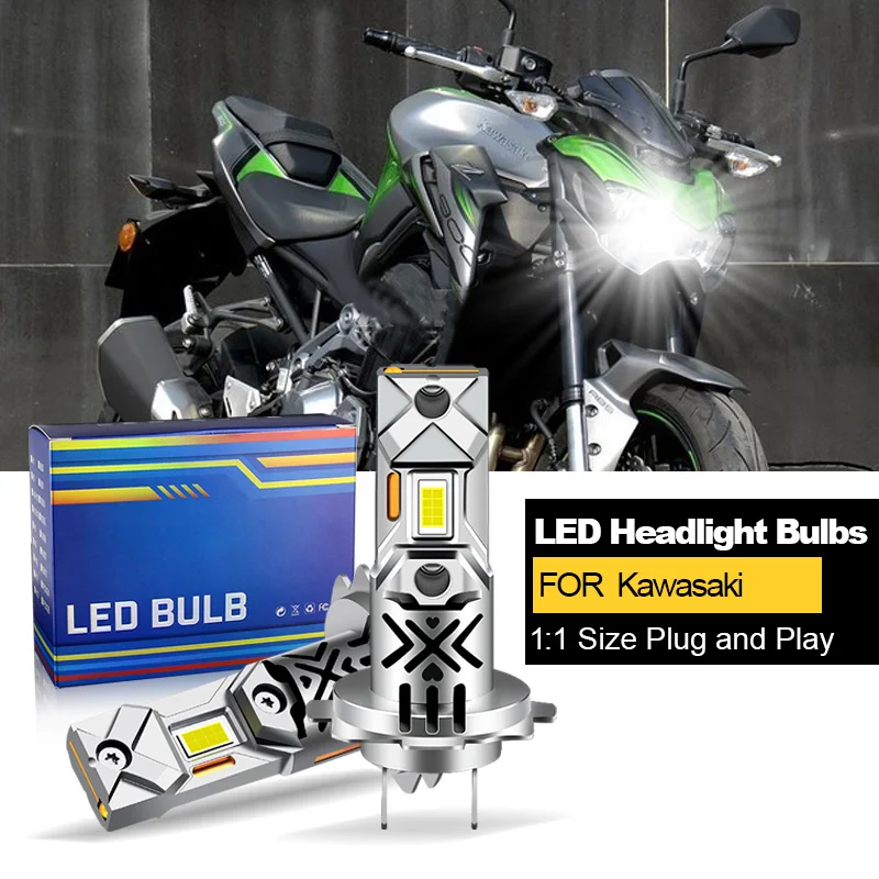 1/2 шт. Canbus для Kawasaki Z900 Z800 Z250 Z1000 светодиодная фара для мотоцикла Plug-and-Play Высокий/низкий H7 12 в лм 60 Вт белый
