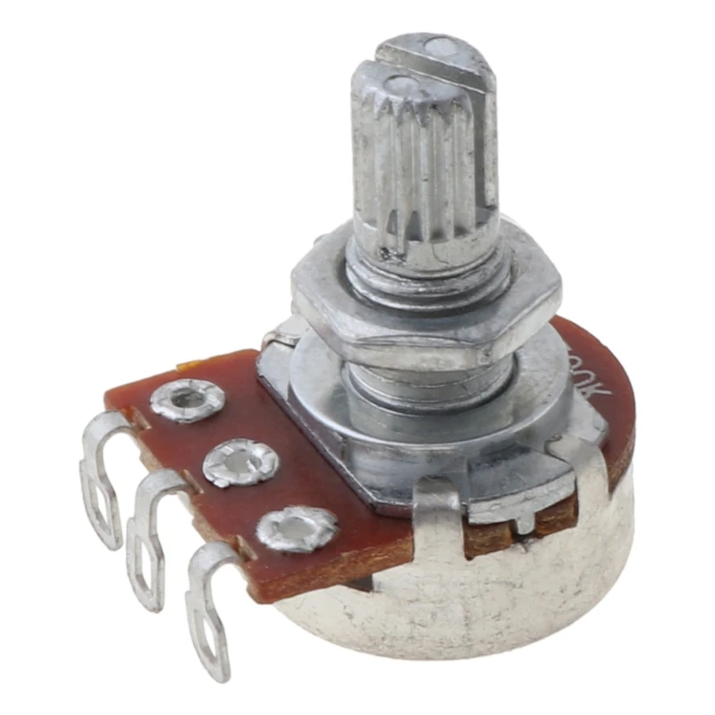 

A500K Potentiometer Splined Pot Electric Guitar Bass Effect Amp Tone Volume 15mm
