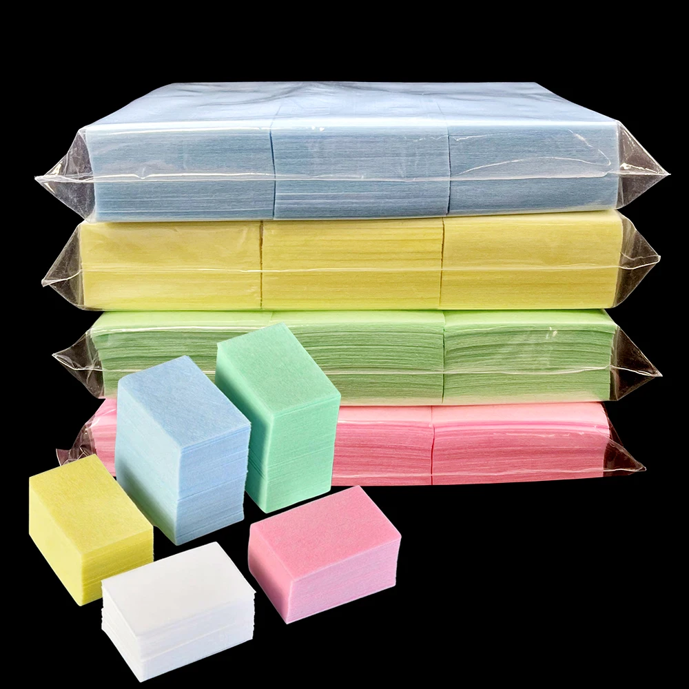 

630pcs Lint Free Nail Wipes Cotton Pads 5 Colors Nail Polish Remover Wipes Cleaning Paper for Gel Residue Wipe Off Solution