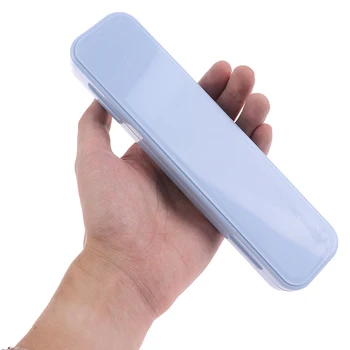 Viaggio all'aperto riutilizzabile pratico coperchio trasparente Slot di paglia di grano Design posate Set di stoviglie per la scuola con custodia 1