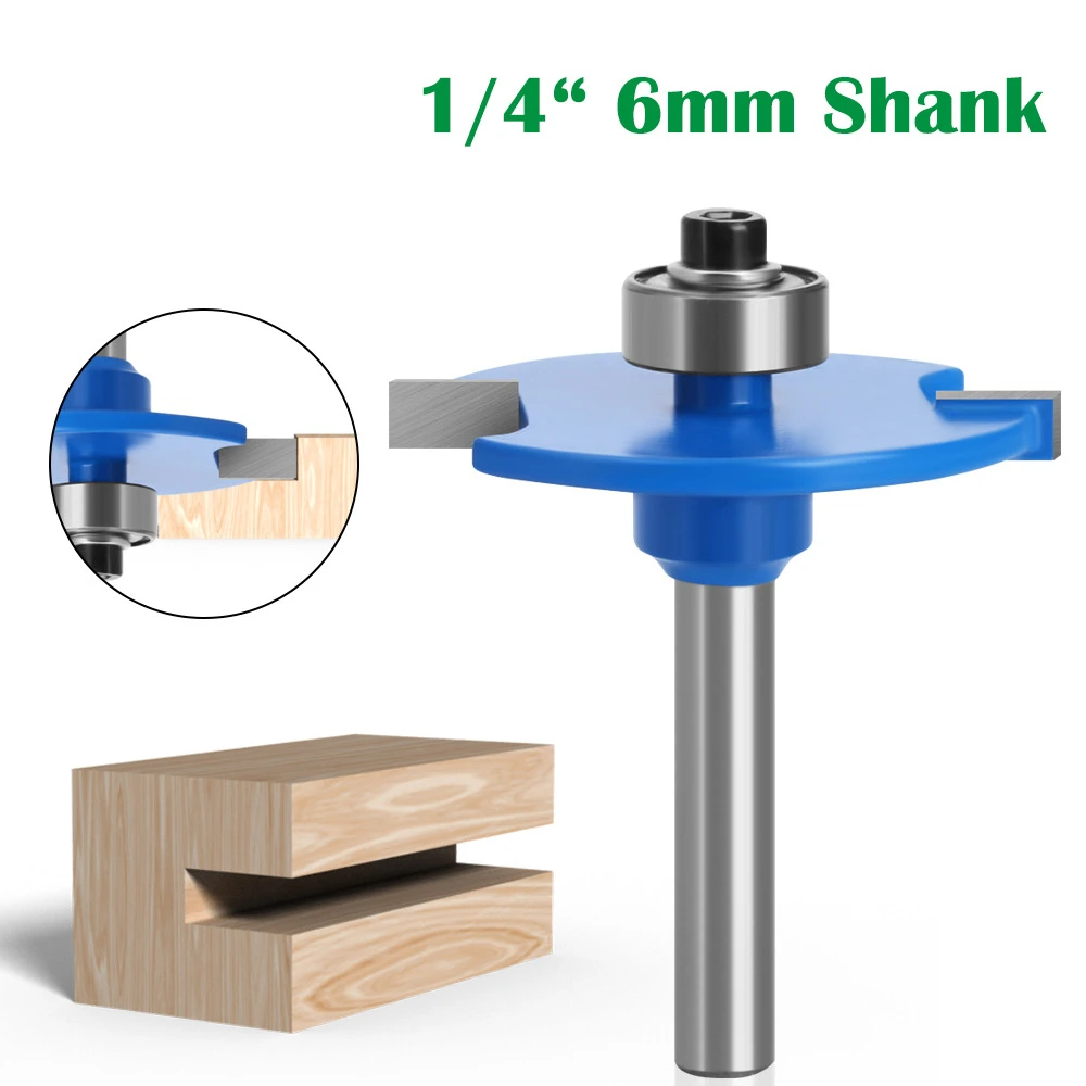 

1PC 1/4" or 6mm Shank 2 Edge T Type Slotting Cutter Woodworking Tool Router Bits For Wood Industrial Grade Wood Milling Cutter